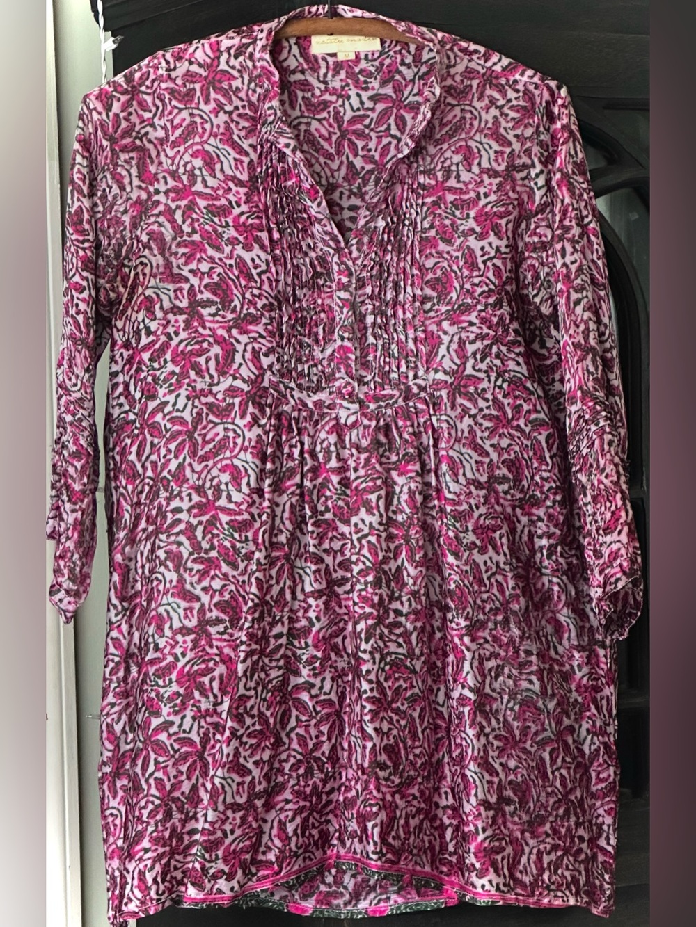 NATALIE MARTIN ‘Sammie’ Silk Tunic Blouse Medium Flaws